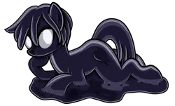 Size: 3252x1967 | Tagged: safe, artist:andrevus, derpibooru import, oc, oc:melting heart, unofficial characters only, goo, goo pony, latex pony, original species, latex, liquid latex, looking at you, puddle, show accurate, simple background, solo, sultry pose, transparent background