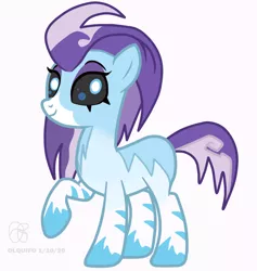 Size: 964x1018 | Tagged: safe, artist:olquifo, derpibooru import, idw, crystal (character), kelpie, female, idw showified, simple background, solo, white background