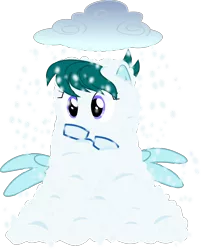 Size: 1408x1732 | Tagged: safe, artist:yoshimon1, derpibooru import, part of a set, oc, oc:cloudy bits, unofficial characters only, pegasus, pony, buried, buried in snow, cloud, covered in snow, female, glasses, mare, open mouth, simple background, snow, snow pile, snowfall, solo, spread wings, transparent background, wings