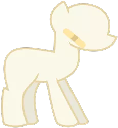Size: 570x617 | Tagged: safe, artist:amgiwolf, derpibooru import, oc, oc:nopony, unofficial characters only, earth pony, pony, bald, bandaid, base, earth pony oc, simple background, solo, transparent background