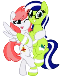 Size: 1536x1928 | Tagged: safe, artist:sjart117, derpibooru import, oc, oc:miles bright, oc:pillowsoft, unofficial characters only, earth pony, pegasus, pony, derpibooru community collaboration, 2021 community collab, duo, female, glasses, mare, simple background, transparent background