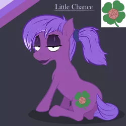 Size: 3000x3000 | Tagged: safe, artist:stoopedhooy, derpibooru import, oc, oc:little chance, earth pony, pony, clover, dice, four leaf clover, lipstick, makeup, reference sheet, solo