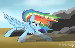 Size: 2460x1600 | Tagged: safe, artist:dangercloseart, banned from derpibooru, deleted from derpibooru, derpibooru import, rainbow dash, pegasus, pony, action pose, backwards cutie mark, cheek fluff, chest fluff, dust, female, image, leg fluff, mare, png, redraw, skidding, solo