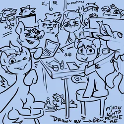 Size: 1024x1024 | Tagged: safe, artist:midnightpremiere, derpibooru import, oc, oc:crisom chin, oc:dicey dig, oc:fiesta, oc:flying fish, oc:hors, oc:umi zee