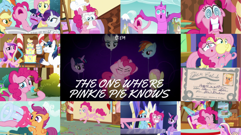 Size: 1975x1110 | Tagged: alicorn, applejack, cake, cutie map, derpibooru import, edit, edited screencap, editor:quoterific, fluttershy, food, gummy, mane six, modular, pacifier, pinkie pie, pinkie pieces, princess cadance, rainbow dash, rarity, safe, scootaloo, screencap, shining armor, swirly eyes, the one where pinkie pie knows, twilight's castle, twilight sparkle, twilight sparkle (alicorn), wacky waving inflatable tube pony, younger