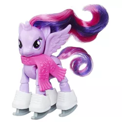 Size: 600x600 | Tagged: safe, derpibooru import, twilight sparkle, twilight sparkle (alicorn), alicorn, pony, brushable, clothes, explore equestria, female, ice skating, irl, mare, photo, scarf, solo, toy