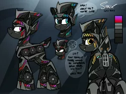 Size: 4000x3000 | Tagged: suggestive, artist:selenophile, derpibooru import, oc, oc:strix, unofficial characters only, pony, robot, robot pony, dialogue, gpu pony, graphics card, implied insertion, looking at you, looking back, presenting, raised tail, reference sheet, tail, text
