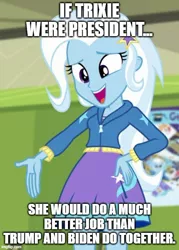 Size: 500x699 | Tagged: safe, deleted from derpibooru, derpibooru import, trixie, equestria girls, equestria girls series, forgotten friendship, caption, donald trump, downvote bait, image macro, joe biden, op is a duck, op is trying to start shit, politics, text, united states