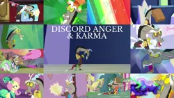 Size: 1978x1113 | Tagged: alicorn, chaos magic, derpibooru import, discord, draconequus, edit, edited screencap, editor:quoterific, fluttershy, force field, keep calm and flutter on, male, paper bag, princess cadance, safe, screencap, tatzlwurm, the ending of the end, the return of harmony, three's a crowd, to where and back again, twilight's kingdom, twilight sparkle, twilight sparkle (alicorn), what about discord?