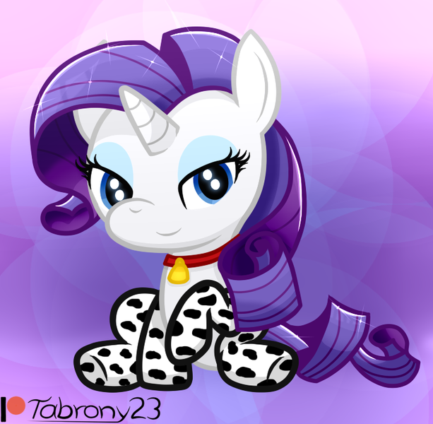 Size: 719x704 | Tagged: safe, alternate version, artist:tabrony23, derpibooru import, rarity, cow, pony, unicorn, bell, bell collar, clothes, collar, cowbell, cowprint, cute, daaaaaaaaaaaw, jewelry, necklace, patreon, patreon logo, raribetes, raricow, socks, species swap