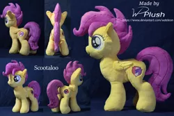Size: 1980x1320 | Tagged: safe, artist:wdeleon, derpibooru import, scootaloo, pegasus, pony, custom, female, filly, irl, multiple angles, photo, plushie, solo, standing, toy
