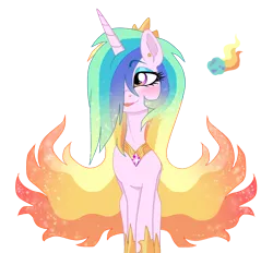 Size: 844x784 | Tagged: safe, artist:unoriginai, derpibooru import, oc, unofficial characters only, alicorn, magical lesbian spawn, magical threesome spawn, offspring, parent:luster dawn, parent:princess celestia, parent:twilight sparkle, simple background, solo, transparent background