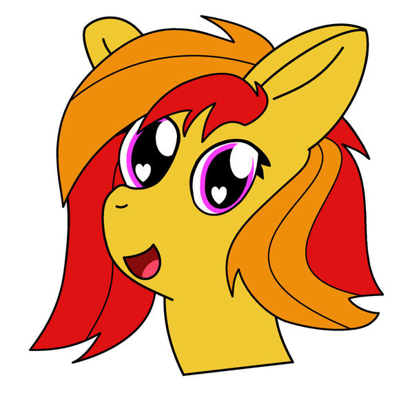 Size: 1024x1032 | Tagged: safe, artist:cocacola1012, derpibooru import, oc, oc:sunrise flair, unofficial characters only, pegasus, pony, bust, female, heart eyes, open mouth, portrait, simple background, solo, white background, wingding eyes