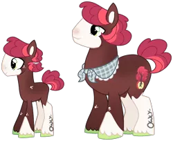 Size: 1808x1473 | Tagged: safe, artist:owl-clockwork, derpibooru import, oc, oc:red velvet, earth pony, pony, female, mare, offspring, parent:burnt oak, parent:fleur-de-lis, simple background, solo, teenager, transparent background