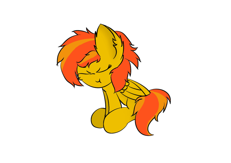 Size: 1414x1000 | Tagged: safe, artist:tempest divine, derpibooru import, oc, oc:sunrise flair, unofficial characters only, pegasus, big ears, female, scrunchy face, simple background, sitting, solo, transparent background