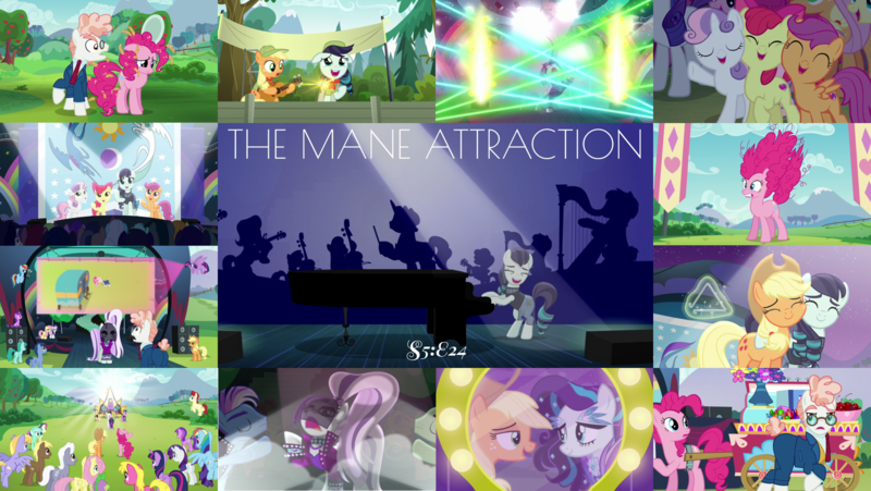 Size: 1968x1109 | Tagged: safe, derpibooru import, edit, edited screencap, editor:quoterific, screencap, amethyst star, apple bloom, applejack, blues, bon bon, carrot top, cherry berry, cloud kicker, coco crusoe, coloratura, cool star, disco fever, fluttershy, golden harvest, limelight, linky, lyra heartstrings, new wave (character), noteworthy, octavia melody, parish nandermane, pinkie pie, rainbow dash, rarity, royal riff, scootaloo, shoeshine, smooth move, spectrum shades, spike, spring melody, sprinkle medley, starburst (character), svengallop, sweetie belle, sweetie drops, turbo bass, twilight sparkle, twilight sparkle (alicorn), alicorn, pony, the mane attraction, countess coloratura, cutie mark crusaders, female, filly, filly applejack, filly coloratura, guitar, mane seven, mane six, musical instrument, piano, rara, younger