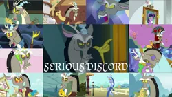 Size: 1954x1100 | Tagged: a matter of principals, blue flu, captain wuzz, chaos, derpibooru import, discord, discordant harmony, discorded landscape, discord's throne, edit, edited screencap, editor:quoterific, glowing eyes, keep calm and flutter on, make new friends but keep discord, safe, screencap, spike, the break up breakdown, the lone lampman, the return of harmony, three's a crowd, to where and back again, twilight's kingdom, twilight sparkle