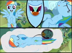 Size: 2500x1818 | Tagged: suggestive, artist:shelikof launch, derpibooru import, lightning dust, rainbow dash, pegasus, pony, cloud, comic, compressed, endosoma, esophagus, female, fetish, gullet, in flight meal, inside mouth, inside stomach, internal, licking, licking lips, lying down, mare, mawshot, micro, mucous, mucus, nap, on a cloud, open mouth, oral invitation, preddash, punishment, rugae, salivating, slimy, squishy, stomach walls, struggling, swallowing, taste buds, throat bulge, tongue out, unwilling prey, vore