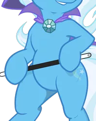 Size: 3397x4298 | Tagged: safe, artist:joey darkmeat, artist:refro82, derpibooru import, edit, vector edit, trixie, pony, unicorn, belly, bipedal, cape, clothes, featureless crotch, pictures of bellies, simple background, smiling, transparent background, vector, wand