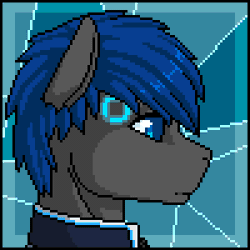 Size: 300x300 | Tagged: safe, artist:imreer, derpibooru import, oc, unofficial characters only, anthro, earth pony, abstract background, animated, bust, clothes, commission, detroit: become human, earth pony oc, error, gif, glitch, male, pixel art, solo, ych result