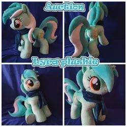 Size: 1280x1280 | Tagged: safe, artist:kuroran, derpibooru import, lyra heartstrings, pony, unicorn, advertisement, clothes, irl, photo, plushie, scarf, solo