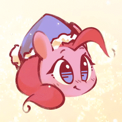 Size: 720x720 | Tagged: safe, artist:mirroredsea, derpibooru import, pinkie pie, earth pony, pony, animated, bust, christmas, cute, diapinkes, female, hat, holiday, jingle bells, mare, santa hat, solo, sound, webm