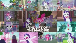 Size: 1978x1113 | Tagged: beaude mane, camera, colton john, confetti, derpibooru import, edit, edited screencap, editor:quoterific, levon song, luckette, lucky breaks, maud pie, neigh sayer, party cannon, pegasus olsen, peggy holstein, perfect pace, pinkie pie, pinot noir, rarity, rock pouch, safe, screencap, shiraz, silver berry, statue of liberty, strawberry ice, suri polomare, the gift of the maud pie, tornado bolt, winning goal