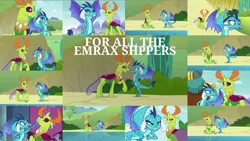 Size: 1958x1102 | Tagged: safe, derpibooru import, edit, edited screencap, editor:quoterific, screencap, prince rutherford, princess ember, thorax, changedling, changeling, school daze, triple threat, embrax, female, king thorax, male, shipping, straight