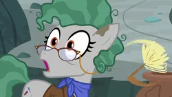 Size: 1920x1080 | Tagged: safe, derpibooru import, screencap, professor fossil, earth pony, pony, a rockhoof and a hard place, female, mare, shocked, solo
