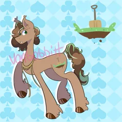 Size: 2500x2500 | Tagged: safe, artist:von babbitt, derpibooru import, oc, unofficial characters only, earth pony, pony, abstract background, adoptable, advertisement, colored pupils, ear fluff, high res, looking at you, male, raised hoof, solo, stallion