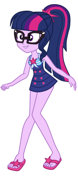 Size: 936x2100 | Tagged: safe, artist:gmaplay, derpibooru import, sci-twi, twilight sparkle, equestria girls, equestria girls series, forgotten friendship, clothes, one-piece swimsuit, sci-twi swimsuit, simple background, sleeveless, solo, swimsuit, transparent background, vector