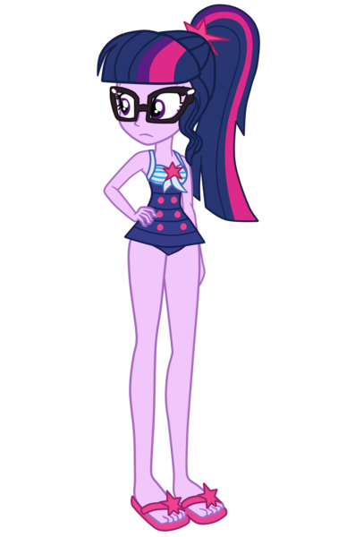 Size: 1548x2340 | Tagged: safe, artist:gmaplay, derpibooru import, sci-twi, twilight sparkle, equestria girls, equestria girls series, unsolved selfie mysteries, clothes, confused, one-piece swimsuit, sci-twi swimsuit, simple background, sleeveless, solo, swimsuit, transparent background, vector