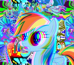 Size: 5000x4381 | Tagged: safe, artist:dayvstylish, derpibooru import, edit, rainbow dash, absurd resolution, colorful, eyestrain warning, psychedelic, trippy