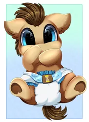 Size: 2550x3509 | Tagged: safe, artist:pridark, derpibooru import, doctor whooves, time turner, earth pony, pony, baby, baby pony, colt, cute, diaper, doctorbetes, floppy ears, looking at you, male, pridark is trying to murder us, weapons-grade cute