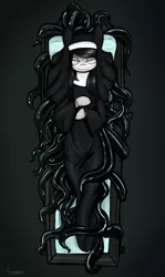 Size: 4158x6973 | Tagged: suggestive, artist:tenenbris, derpibooru import, oc, oc:purity knight, coffin, nun, tentacles