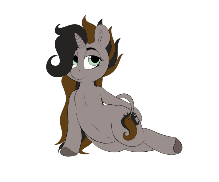 Size: 6000x5000 | Tagged: safe, artist:sunlightgryphon, derpibooru import, oc, oc:emerald whiplash, unofficial characters only, classical unicorn, pony, unicorn, derpibooru community collaboration, 2021 community collab, belly button, chest fluff, cloven hooves, ear fluff, leonine tail, lidded eyes, looking at you, simple background, solo, transparent background, unshorn fetlocks, wide hips