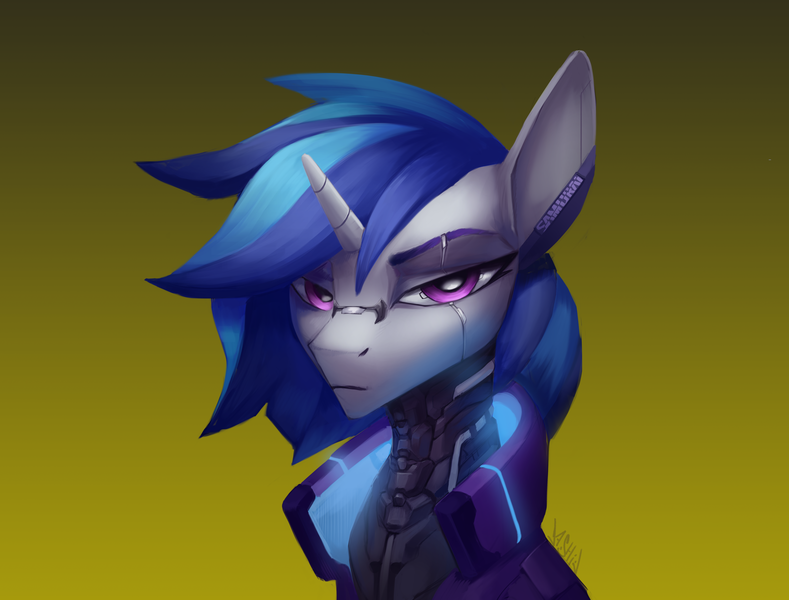 Size: 5000x3804 | Tagged: safe, artist:dashid, derpibooru import, vinyl scratch, pony, unicorn, cyberpunk, cyberpunk 2077, solo