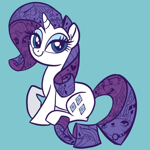 Size: 2048x2048 | Tagged: safe, artist:sophillia, derpibooru import, part of a set, opalescence, rarity, pony, unicorn, alternate hairstyle, beatnik rarity, beret, clothes, commonity, cute, darling, decorative hatching, female, glasses, hat, mare, multeity, punk, raribetes, raripunk, simple background, solo, sweater, teal background
