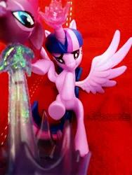 Size: 3024x4032 | Tagged: safe, derpibooru import, tempest shadow, twilight sparkle, alicorn, my little pony: the movie, fan series, female, figure, guardians of harmony, irl, perspective, photo, toy, twilight sparkle (alicorn)