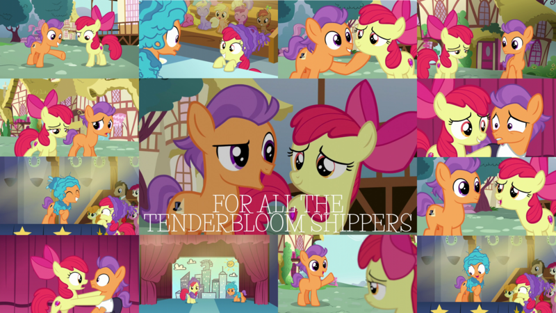 Size: 1948x1096 | Tagged: alula, apple bloom, button mash, carrot top, cherry berry, cherry spices, derpibooru import, dinky hooves, doctor whooves, edit, edited screencap, editor:quoterific, female, golden harvest, lily, lily valley, lotus blossom, male, mango dash, on your marks, roseluck, ruby pinch, safe, screencap, shipping, straight, tenderbloom, tender taps, time turner