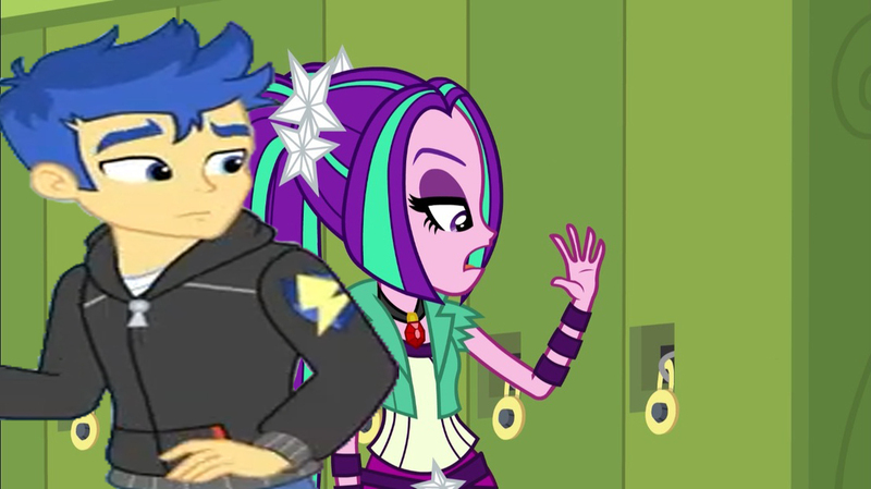 Size: 1100x618 | Tagged: safe, derpibooru import, edit, edited screencap, screencap, aria blaze, flash sentry, do it for the ponygram!, equestria girls, equestria girls series, rainbow rocks, spoiler:eqg series (season 2), female, flasharia, male, shipping, straight