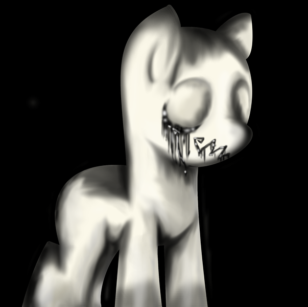 Size: 2009x2000 | Tagged: safe, artist:amgiwolf, derpibooru import, oc, oc:nopony, unofficial characters only, earth pony, pony, bald, black background, earth pony oc, simple background, smiling, solo, white eyes