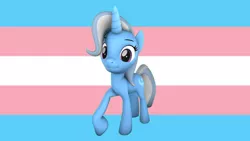 Size: 1280x720 | Tagged: safe, artist:shydema, derpibooru import, trixie, pony, unicorn, 3d, female, gender headcanon, headcanon, lgbt headcanon, mare, pride, pride flag, solo, source filmmaker, trans trixie, transgender, transgender pride flag