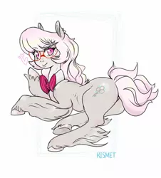 Size: 1280x1419 | Tagged: suggestive, artist:nemovonsilver, artist:twitchykismet, derpibooru import, oc, unofficial characters only, earth pony, bowtie, red glasses