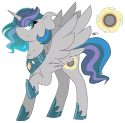 Size: 1615x1583 | Tagged: safe, artist:gallantserver, derpibooru import, oc, oc:calypso, alicorn, pony, female, mare, offspring, parent:good king sombra, parent:king sombra, parent:princess celestia, parents:celestibra, simple background, transparent background