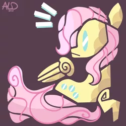 Size: 4000x4000 | Tagged: safe, artist:aaron lewis davidson, derpibooru import, fluttershy, minimalist, modern art, monster hunter, monster hunter world, shocked, startled