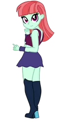Size: 1579x2452 | Tagged: safe, artist:gmaplay, derpibooru import, melon mint, equestria girls, ass, boots, butt, clothes, female, looking at you, melon booty, shoes, simple background, skirt, solo, transparent background, vector