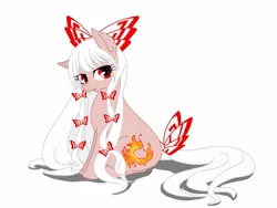 Size: 1200x900 | Tagged: safe, artist:namaenonaipony, derpibooru import, ponified, pony, bow, crossover, female, fujiwara no mokou, mare, solo, touhou