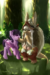 Size: 2400x3600 | Tagged: safe, artist:darksly, derpibooru import, oc, unofficial characters only, pegasus, pony, forest, made in abyss, nanachi, tree