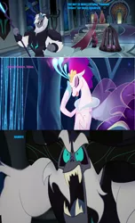 Size: 1360x2240 | Tagged: safe, derpibooru import, edit, edited screencap, screencap, queen novo, storm king, tempest shadow, twilight sparkle, alicorn, hippogriff, my little pony: the movie, celebrity jeopardy, comic, parody, saturday night live, screencap comic, twilight sparkle (alicorn)